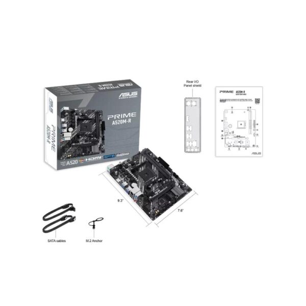 ASUS PRIME A520M-R AMD A520 Soket AM4 Ryzen DDR4 5100MHz (O.C.) M.2 Anakart