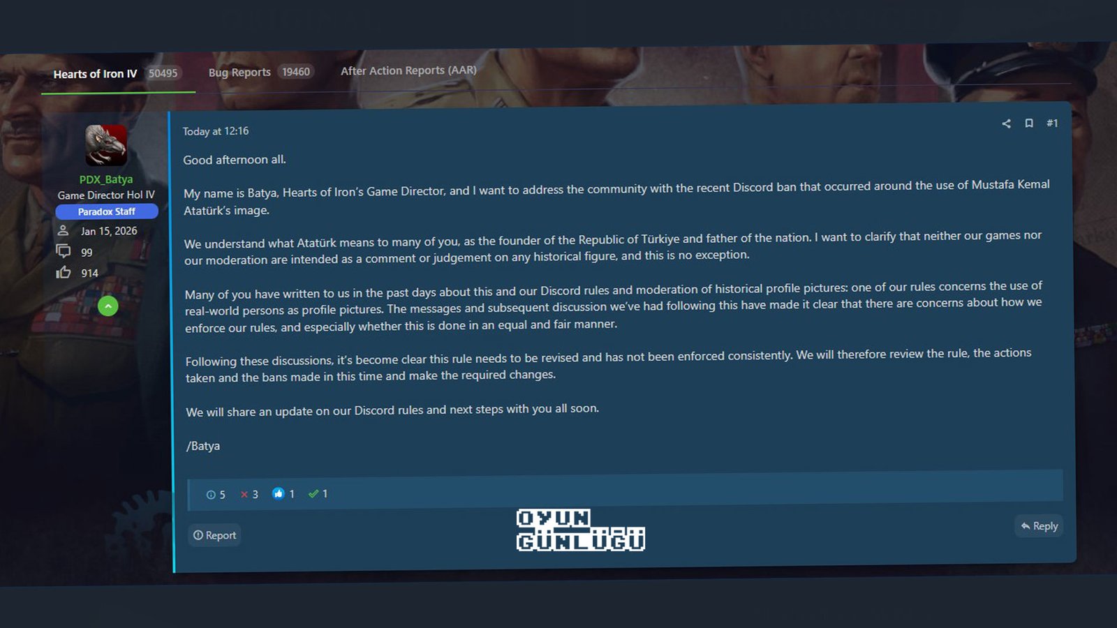 Paradox'tan ilk mesaj geldi: Oyuncuların tepkisi dinmedi